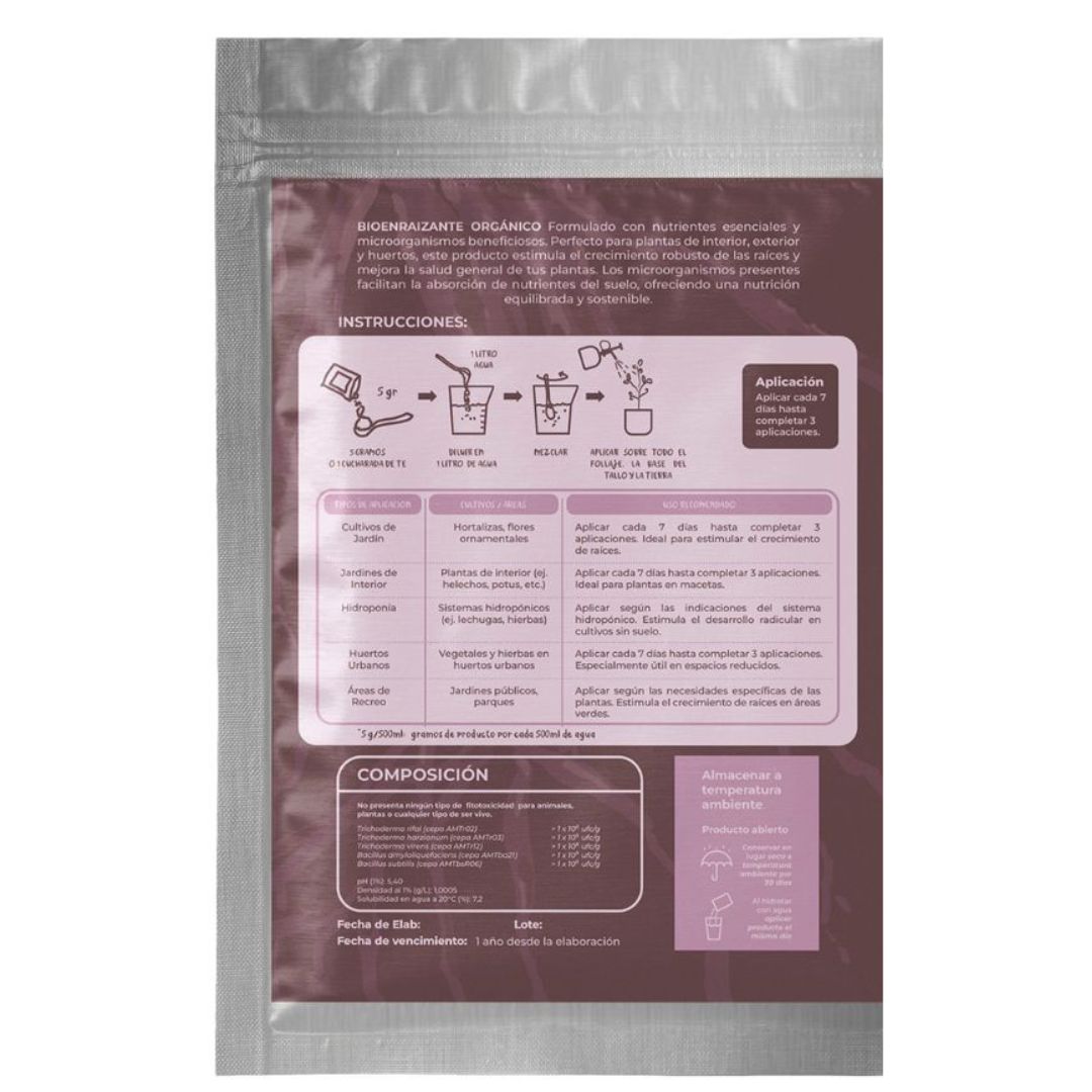 Enraizante Biológico con Trichoderma y Bacillus - Kai Raíz 30g (Rinde 20L o 1000 m²)