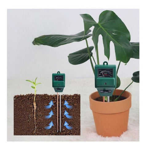 Medidor Humedad/pH/Luz Solar Plantas 3 en 1