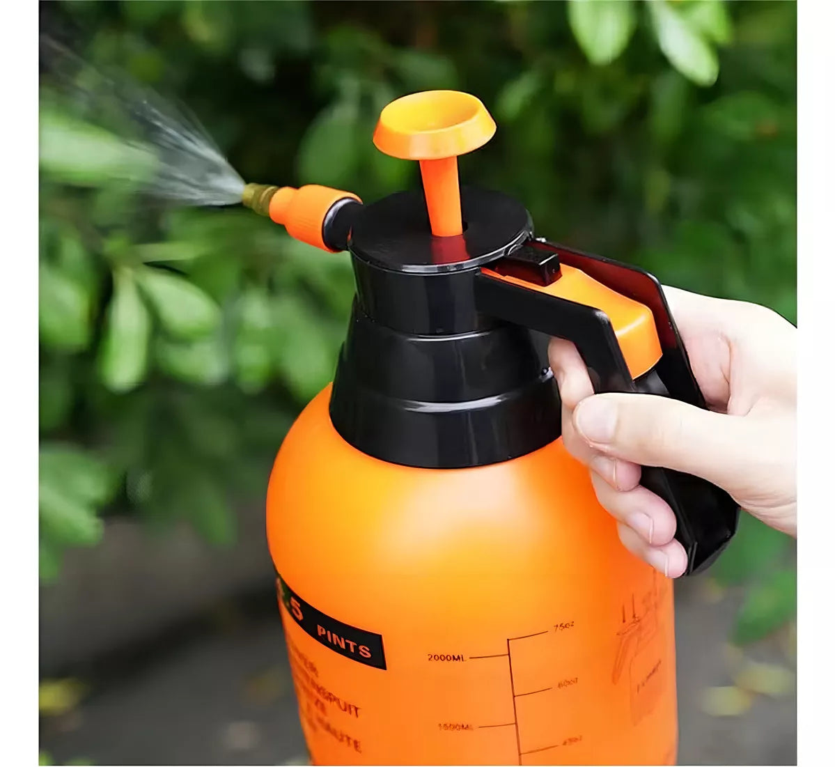 Rociador Pulverizador de Agua para Plantas a Presión 2L Naranja