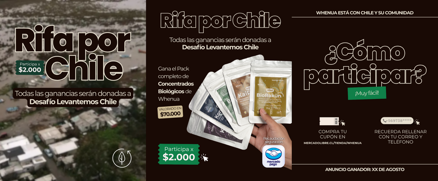 Ticket Solidario Rifa por Chile | Pack Biológicos Whenua