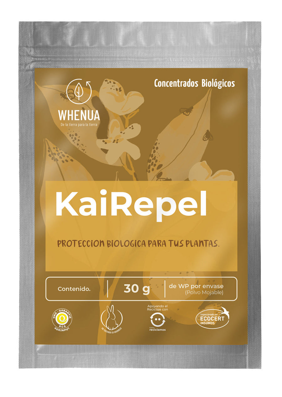Envase de Kai Repel 30 g de Whenua, control biológico de plagas para pulgones