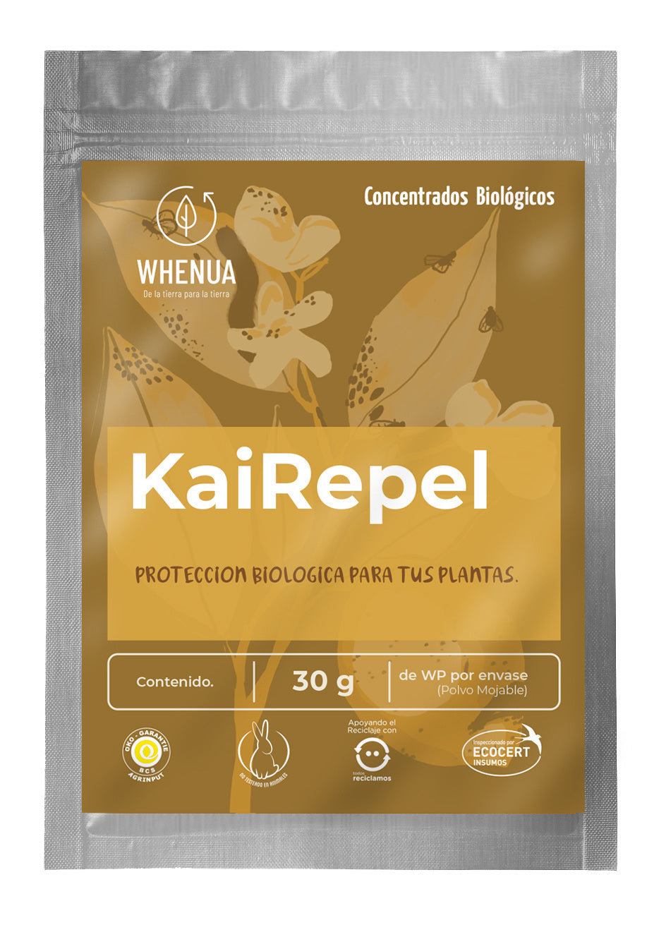 Envase de Kai Repel 30 g de Whenua, control biológico de plagas para pulgones