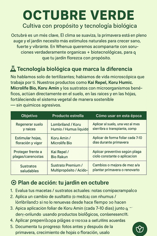 Octubre Verde Whenua: Cultiva con propósito y tecnología biológica
