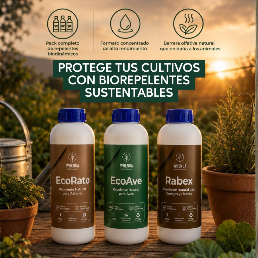 Biorepelentes Whenua Eco Stop: EcoRato, EcoAve y Rabex