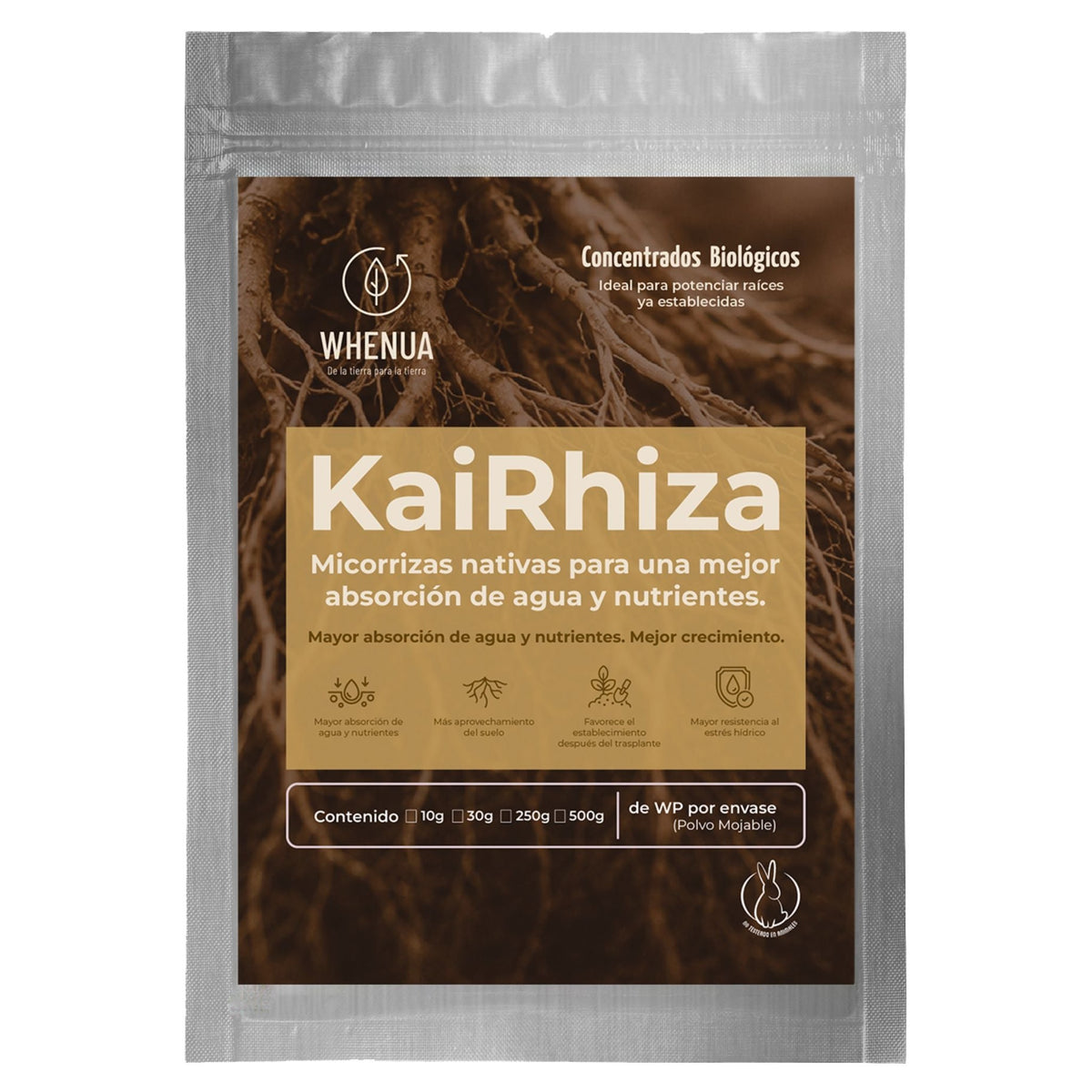 Kai Rhiza micorrizas nativas Whenua — envase frontal