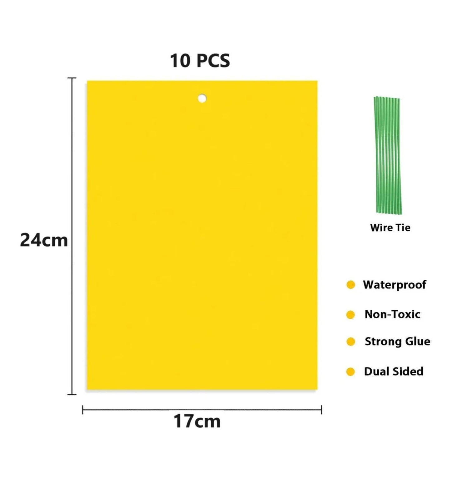 Trampas Adhesivas Amarillas 10u – Mosquitas y Plagas Voladoras