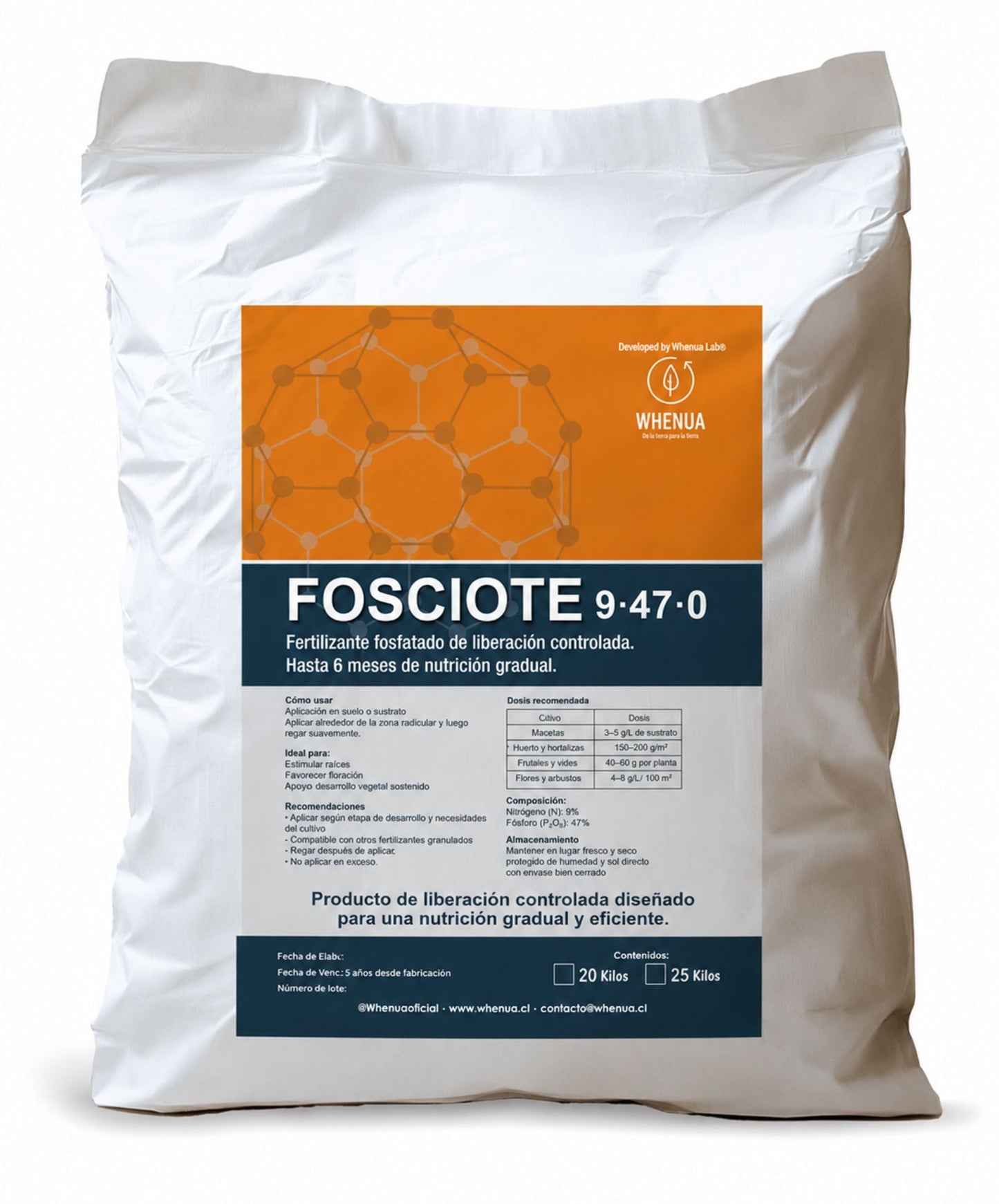 Fosciote 9-47-0 25 kg — Fertilizante de Liberación Controlada para Viveros y Agricultura