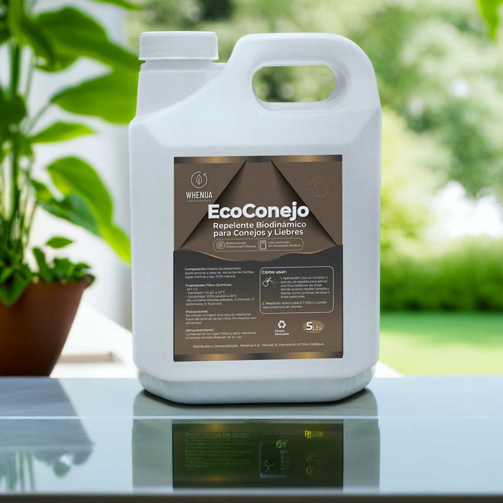 Envase de Eco Conejo Repelente Natural para Conejos y Liebres 5L concentrado de Whenua, repelente natural para conejos y liebres
