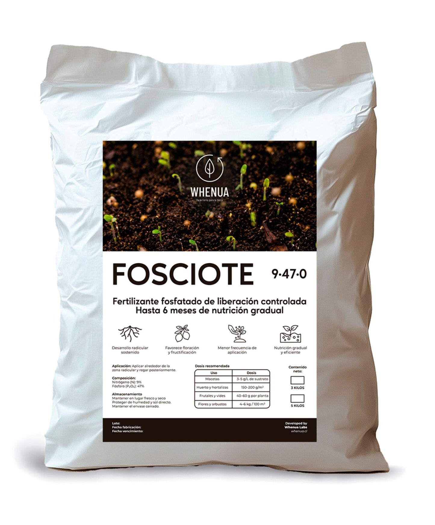 Fosciote 9-47-0 25 kg — Fertilizante de Liberación Controlada para Viveros y Agricultura