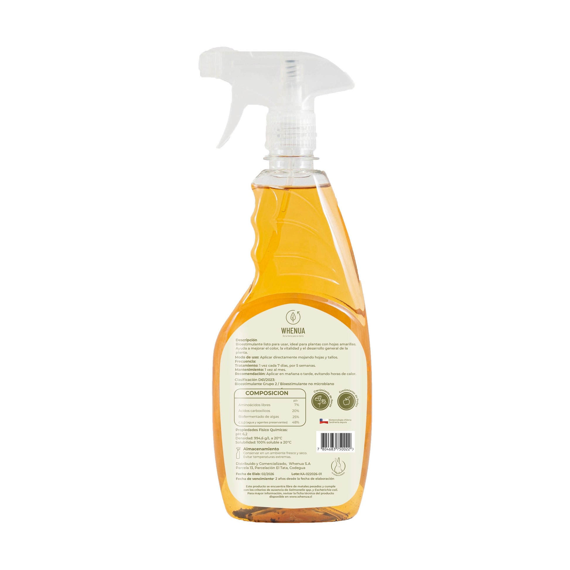 Koru Amin 500 cc visto de lado, bioestimulante foliar con aminoácidos vegetales