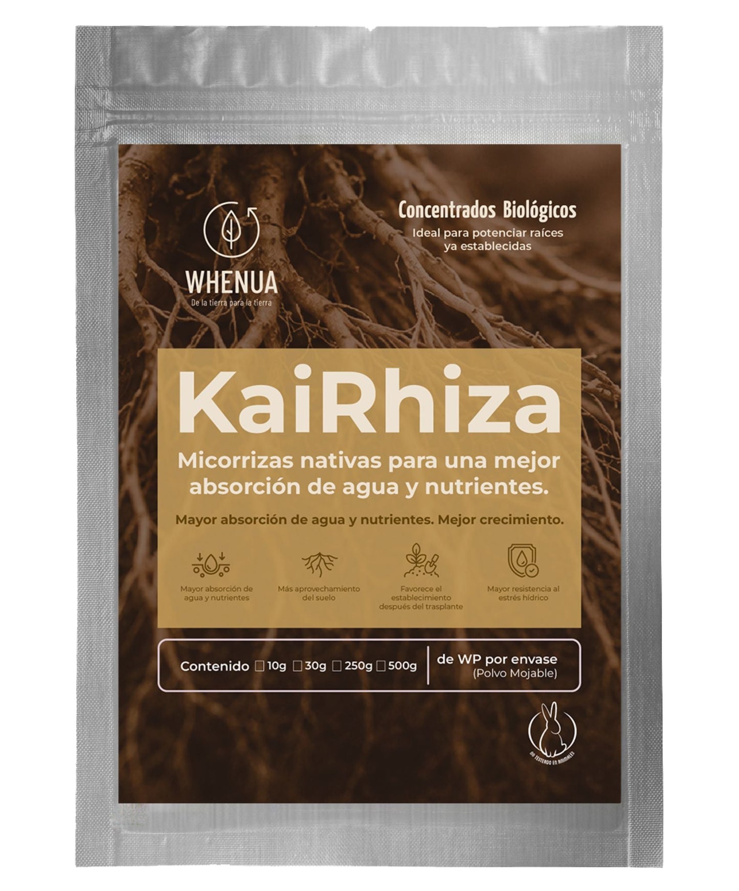 Kai Rhiza micorrizas nativas Whenua — envase frontal