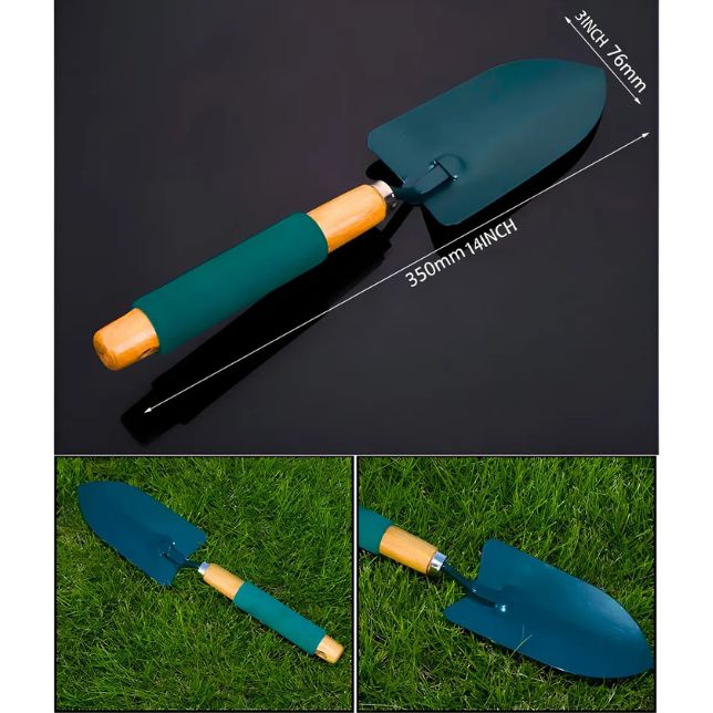 Kit de Jardinería 3 Piezas con Mango de Madera | Pala, Rastrillo y Cultivador