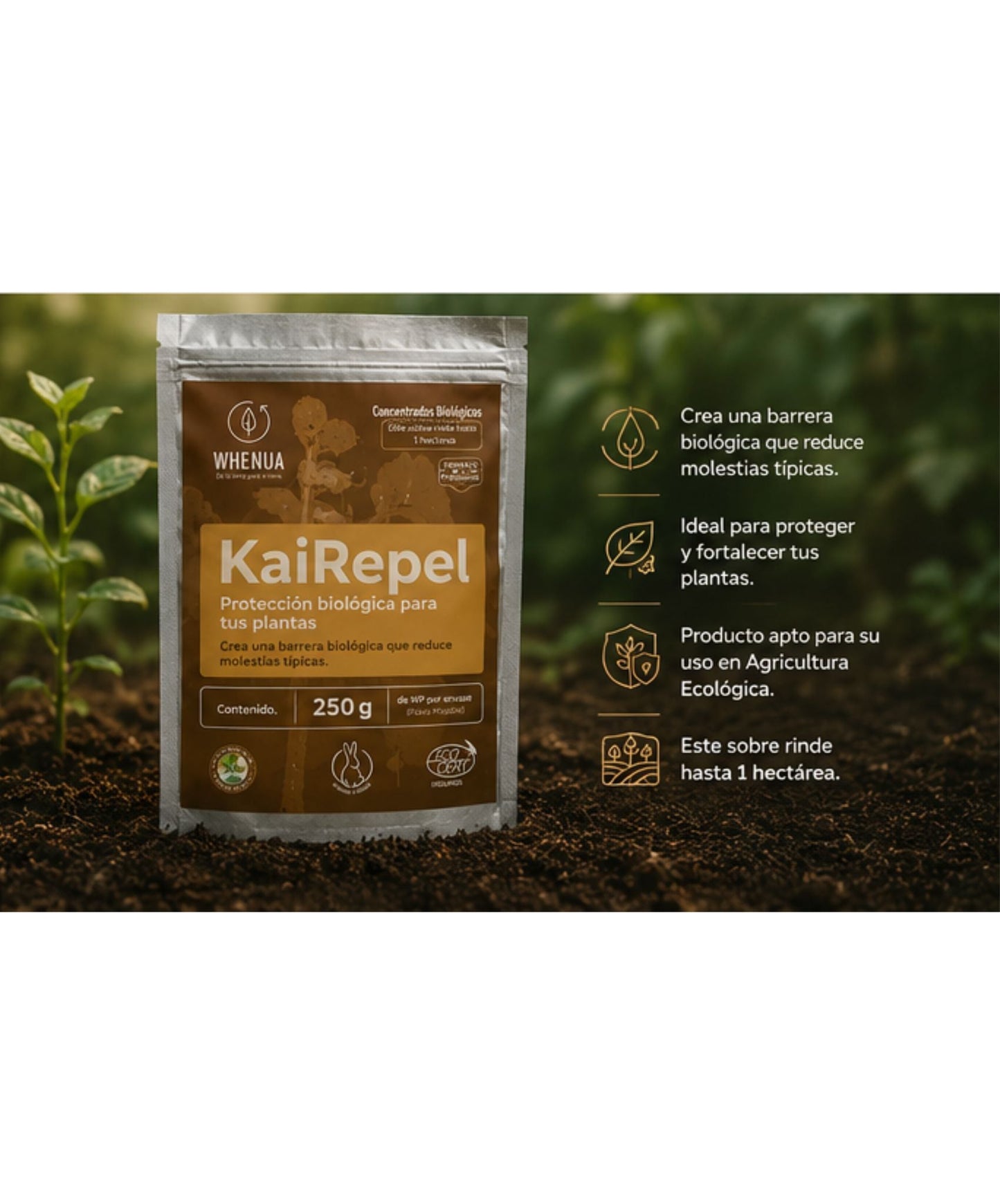 Kai Repel 250 g Profesional — Control Biológico de Plagas para 1 Hectárea
