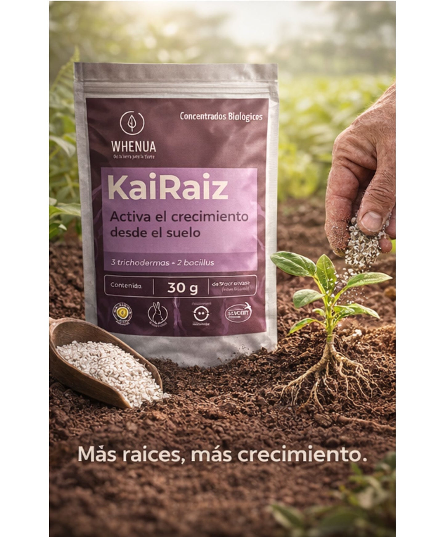 Kai Raíz – Enraizante Biológico 30g (Trichoderma + Bacillus)