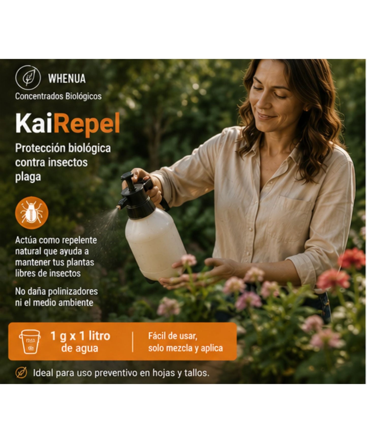 Kai Repel de Whenua en sobre de 30 g, control biológico de plagas que se disuelve a 1 g por litro de agua