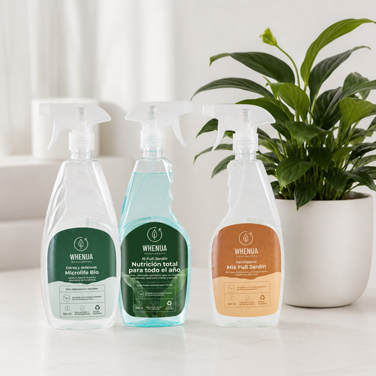 Pack Rescate y Empuje Whenua: Microlife Bio, N-Full Jardín y Mix Full Jardín en formato spray de 500 cc