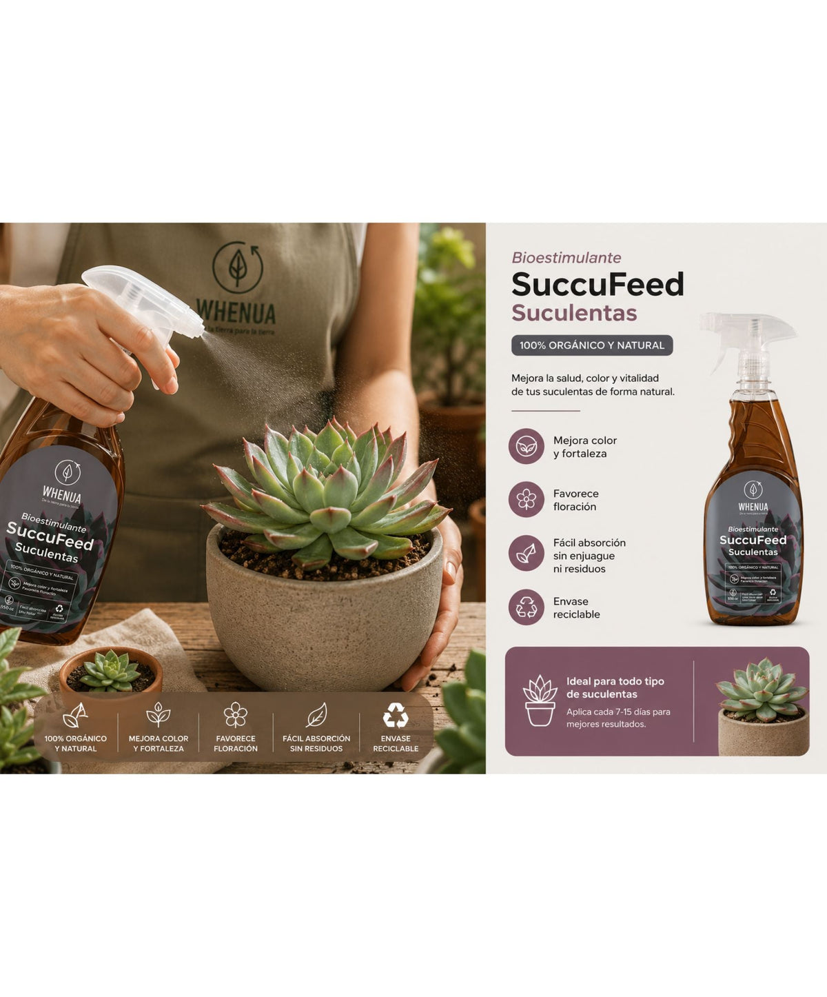 SuccuFeed de Whenua, fertilizante específico para suculentas y cactáceas