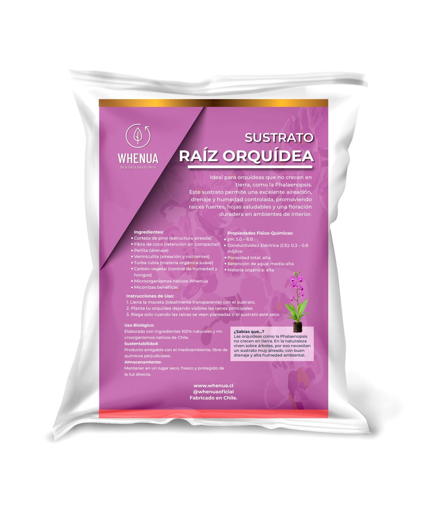 Sustrato Premium Orquídeas 6L | WHENUA Raíz Orquídea – Aireado y Drenante