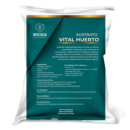 Sustrato Vital Huerto Whenua usado en una cama de cultivo de huerto urbano