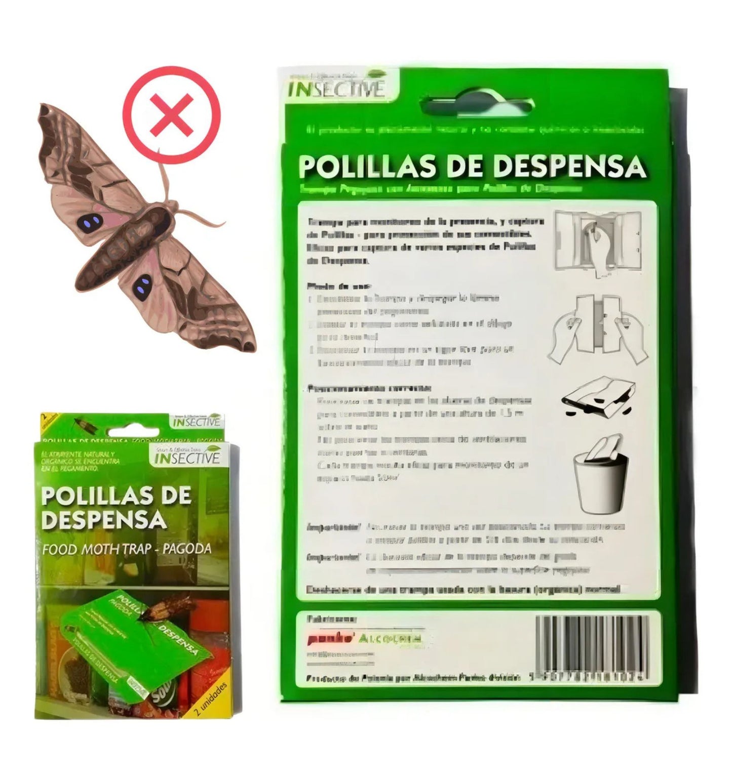 Trampa Adhesiva para Polillas de Despensa – Pack 2 Unidades
