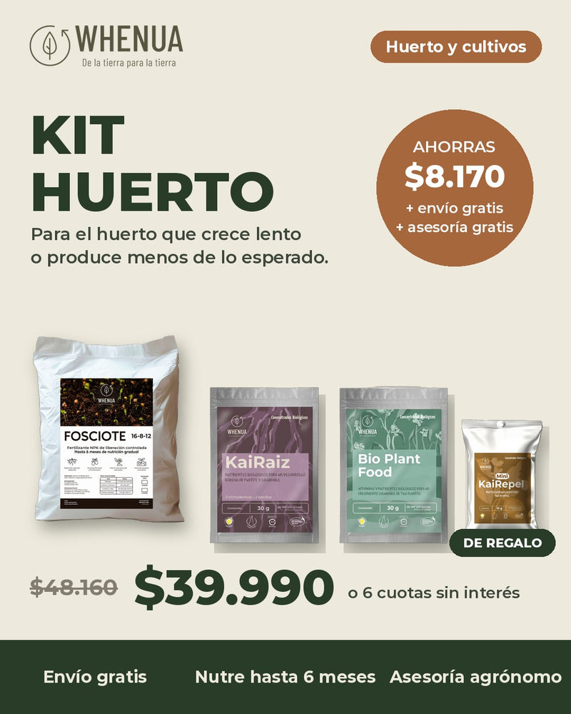 Kit Huerto que No Produce: Fosciote, Kai Raíz, Bio Plant Food y Kai Repel de regalo
