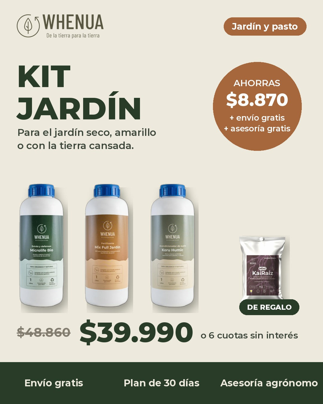 Kit Jardín Castigado: Microlife Bio, Mix Full Jardín, Koru Humic y Kai Raíz de regalo